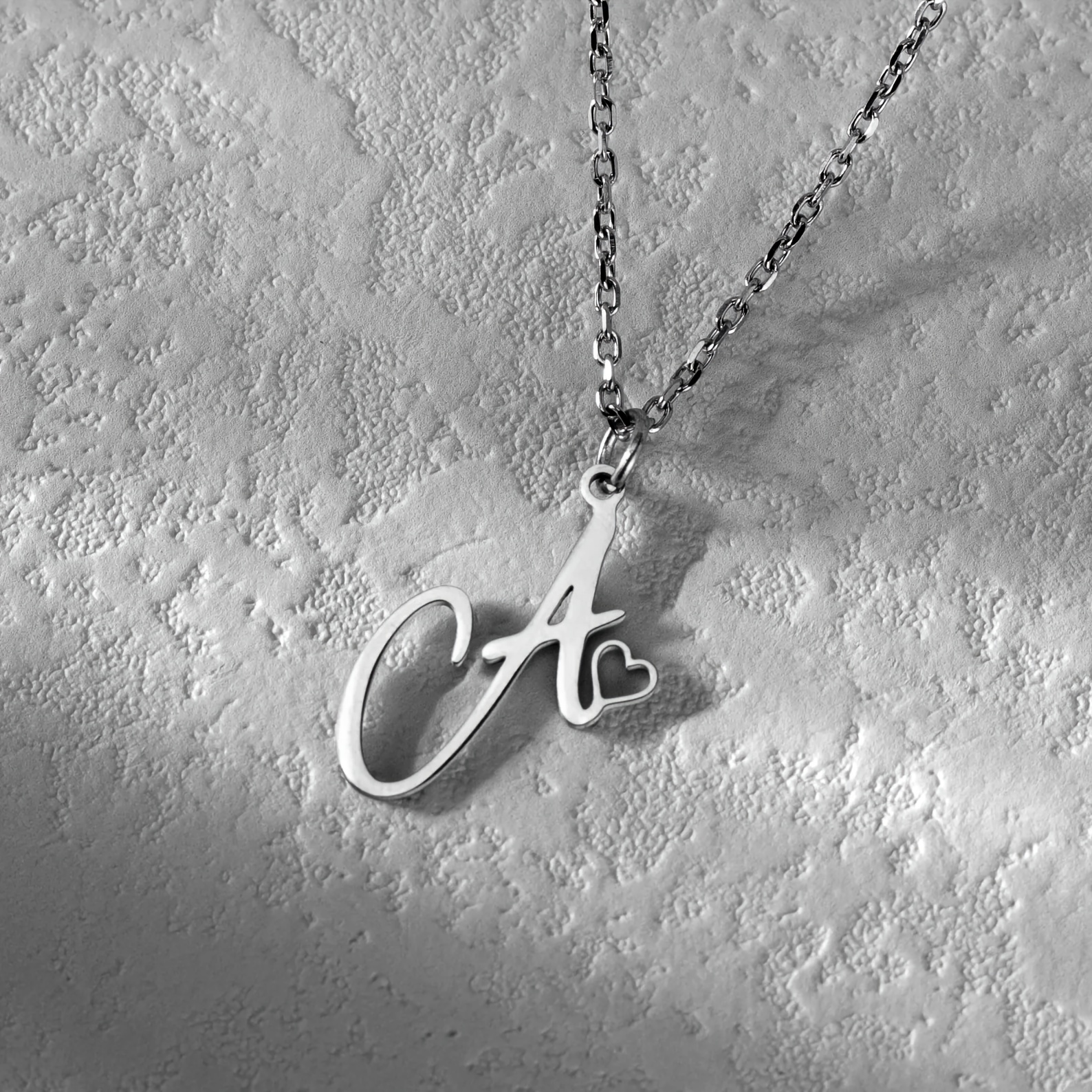 Golden Silvery Personalized Custom Initial Name Necklace